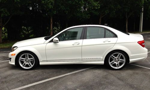 2013 mercedes-benz c-class c250 sport sedan polar white-new condition 1300 miles