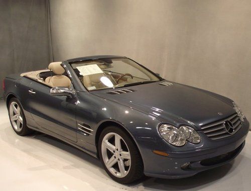 2006 06 mercedes-benz sl500 convertible blue/tan 21k miles 2 owners clean carfax