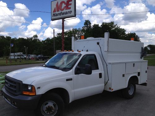 1999 ford f-350 sd utility w/ walkin mechanics box  gas, auto ex at&amp;t flt mnt'd