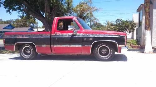 84 chevy short wide w/a 350 four bolt main-powerful truck :))