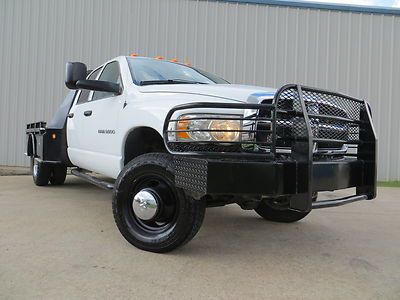 03 ram 3500 (slt) 5.9 cummins h.o (6spd)4x4 flat-bed 1-owner carfax new-tires tx