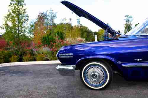 1963 CHEVY IMPALA - CANDY APPLE BLUE 55k miles, image 2