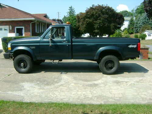 1994 ford f250 pickup truck 4x4 with western plow &amp; tool box + 8ft box
