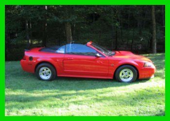 2001 mustang gt 4.6l v8 16v manual rwd convertible red cd