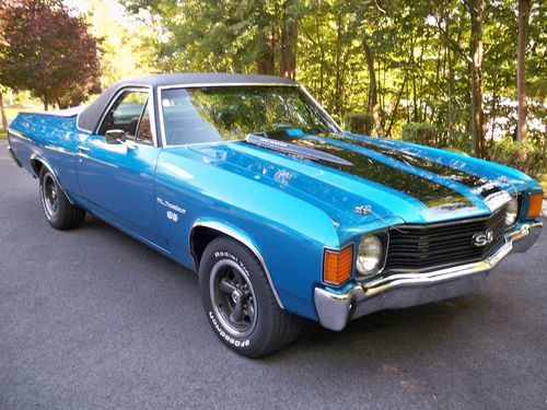 1972  el camino, ss 396, chevrolet, body off restoration, complete history, real