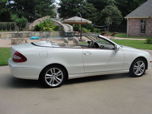 2006 mercedes-benz clk350 alabaster white convertible w/black top, tan interrior