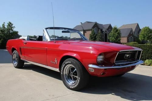 68 ford mustang convertible red convert 289 automatic
