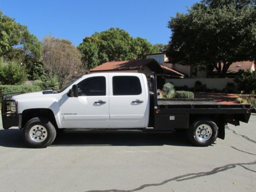 08 chevrolet 3500 crew cab 4x4 duramax diesel flatbed