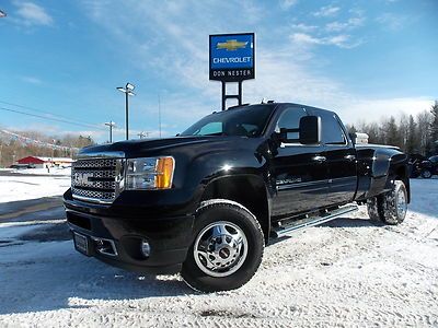 2011 gmc sierra 3500hd 4x4 denali dually nav black heat &amp; cool leather roof dvd