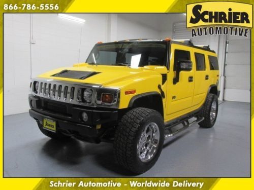 2005 hummer h2 suv yellow roof rack trailer hitch 4x4 6 passenger running boards