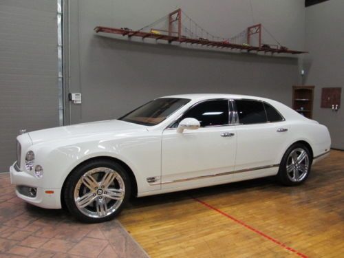2011 bentley mulsanne lowest priced ever whit tan carfax cert 21&#034; wheels trays!!