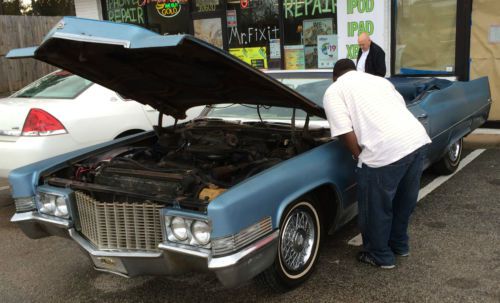 1970 Cadillac DeVille Convertible Blue with Blue Leather Interior, US $5,500.00, image 2