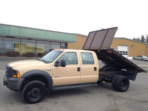 Flat bed - dump body - crew cab - 2wd - powerstroke turbo diesel - no reserve