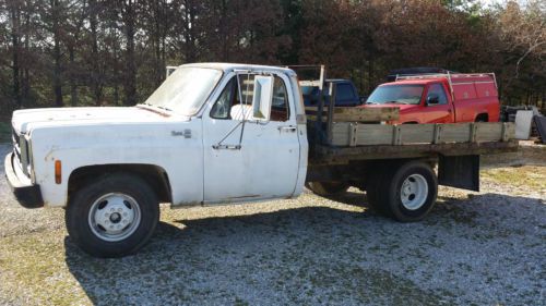 1979 gmc sierra 35 flatbed dump truck - gas engine