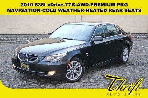 2010 535i xdrive-77k-premium pkg-navigation-cold weather-heated rear seats