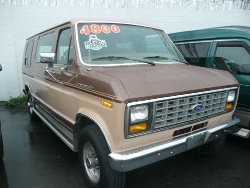 1988 ford e350 van camping loaded low miles tan econoline 7.5 v8 clean