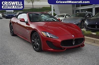 New maserati granturismo sport convertible red rosso white bianco ferrari v8