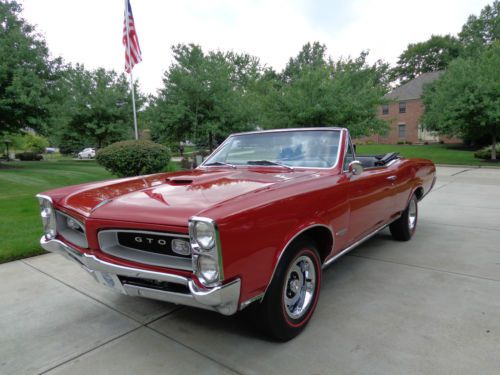 1966 pontiac gto convertible * tri-power true gto phs documentation* immaculate