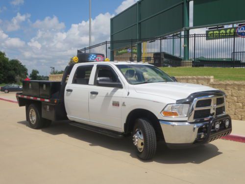 2012 dodge 3500 flat bed crew cab 4x2 texas own  fully service one owner 112k