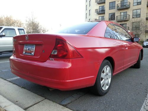 No reserve, $1 start bid, 2002 honda civic (accident,repairable,wrecked,damaged)