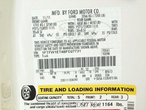 2011 FORD F-150 PLATINUM CREW ECOBOOST 4X4 SUNROOF NAV TEXAS DIRECT AUTO, US $37,480.00, image 21