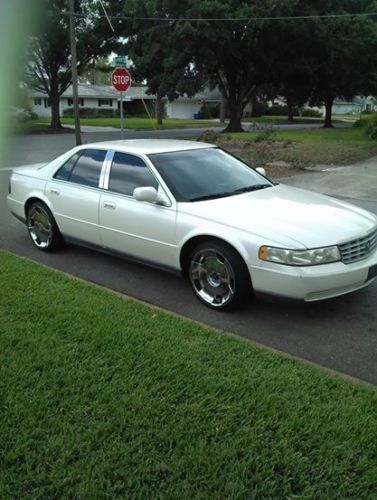 1999 cadillac seville sls pearl w/ blue leather interior 20 inch chrome rims