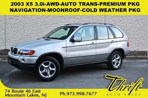 2003 x5 3.0i-awd-auto trans-premium pkg-navigation-moonroof-cold weather pkg