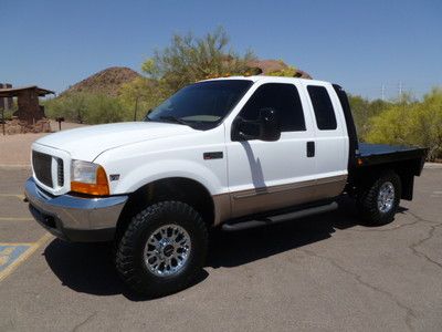 99 f350 super cab shorty 4x4 lariat 7.3 diesel lo mile c&amp;m utility flatbed xnice