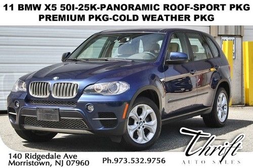 11 bmw x5 50i-25k-panoramic roof-sport pkg-premium pkg-cold weather pkg