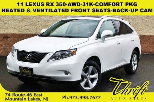 11 lexus rx 350-awd-31k-comfort pkg-heated &amp; ventilated front seats-back-up cam
