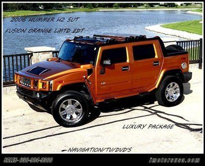 2006 hummer h2 sut fusion orange limited edt navi tv/dvd air sus lux pkg 37k mls