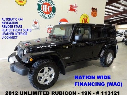 12 wrangler unlimited rubicon 4x4,auto,remote start,nav,htd lth,19k,we finance!