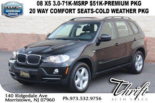 08 x5 3.0-71k-msrp $51k-premium pkg-20 way comfort seats-cold weather pkg