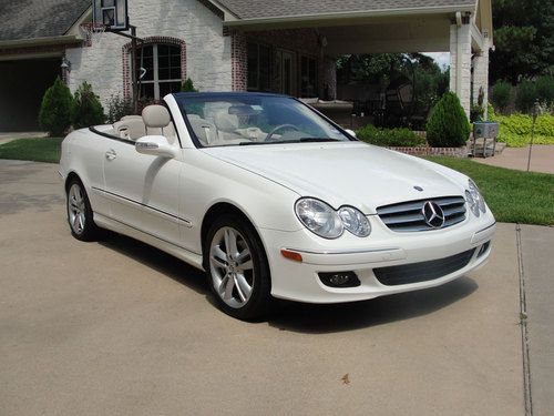 2006 mercedes-benz clk350 alabaster white convertible w/black top, tan interrior