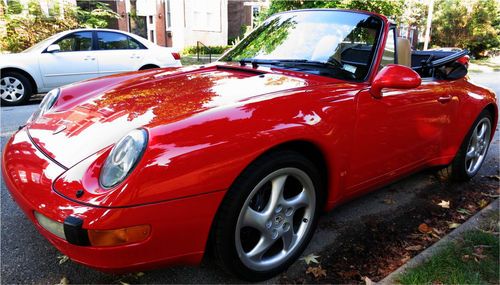1996 red porsche 911 cabriolet with 43k miles