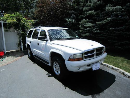 2002 white dodge durango slt plus sport utility 4-door 4.7l