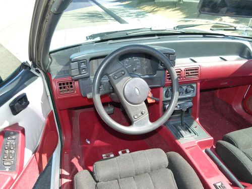 1989 White Ford Mustang GT 2 Door Rag Top, image 5