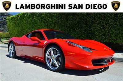 2011 ferrari 458 coupe. 1500 miles. red over tan. carbon ceramic brakes.