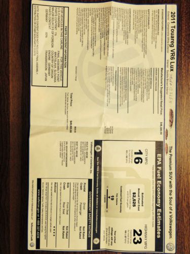 2011 Volkswagen Touareg Luxury VR6 Sport Utility 4-Door 3.6L, US $28,000.00, image 10