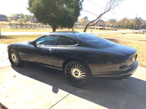 2000 jaguar xk8 coupe-black on black-factory navigation-staggered wheels-wow