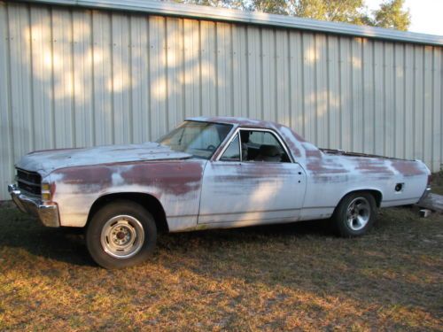 1971 el camino ss 454 #&#039;s matching real project barn find rat street hot rod