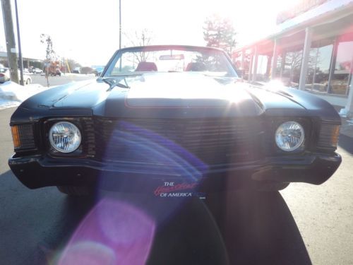 1972 Chevrolet Chevelle Convertible Jet black 350 wheel disc brakes leather, image 3