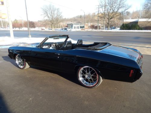 1972 Chevrolet Chevelle Convertible Jet black 350 wheel disc brakes leather, image 16