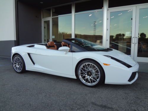2008 lamborghini gallardo spyder 2k miles white lp560 wheels e-gear