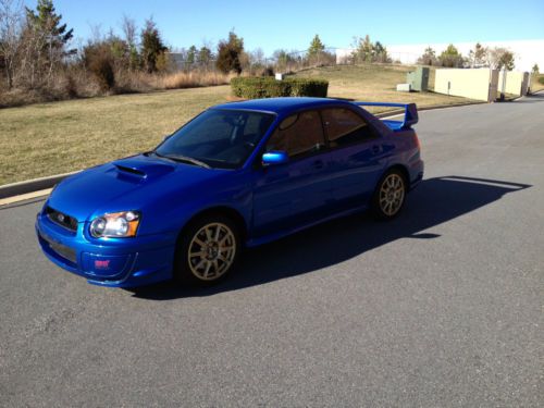 2005 Subaru Impreza WRX STI Sedan.  Blue with Gold Rims, US $26,700.00, image 5