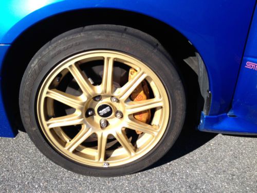 2005 Subaru Impreza WRX STI Sedan.  Blue with Gold Rims, US $26,700.00, image 15
