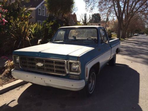 1978 chevy c10 pick up truck w/ inline six and 3 speed on the tree