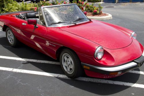 1986 alfa romeo spider convertible 2-door red on black