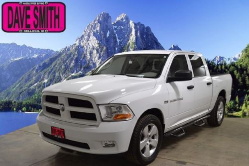 12 ram 1500 express quad cab 4x4 5.7l hemi short box auto cloth seats tube steps