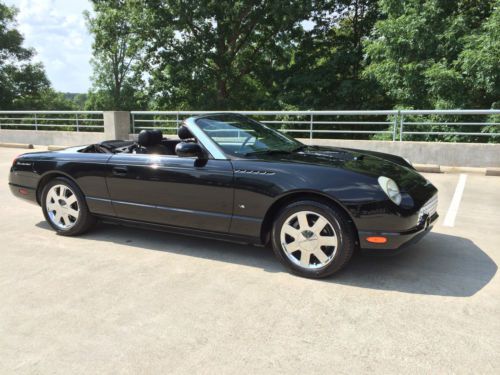 2003 03 ford thunderbird t-bird black both tops new michelin tires &amp; navigation